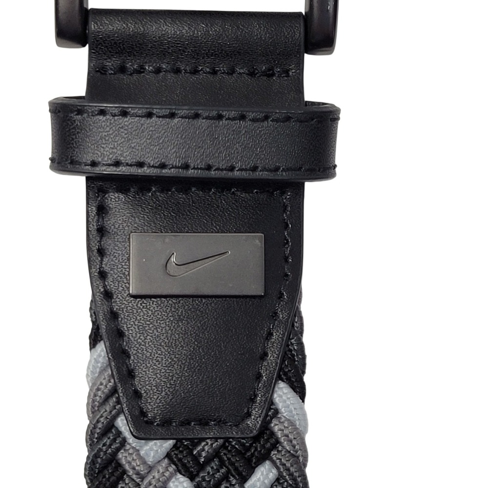 Nike Golf Belt Mens Large 40-42 Woven Stretch Pant Size 38-40 Black Gray Braided - Picture 6 of 12